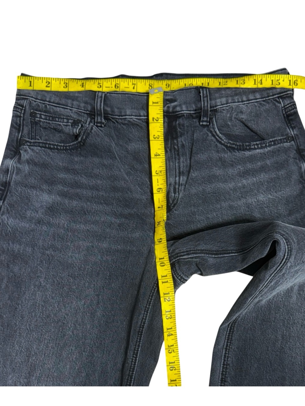American Eagle High Waisted Stovepipe Jeans Washed Black Size 6 Regular - Picture 5 of 7